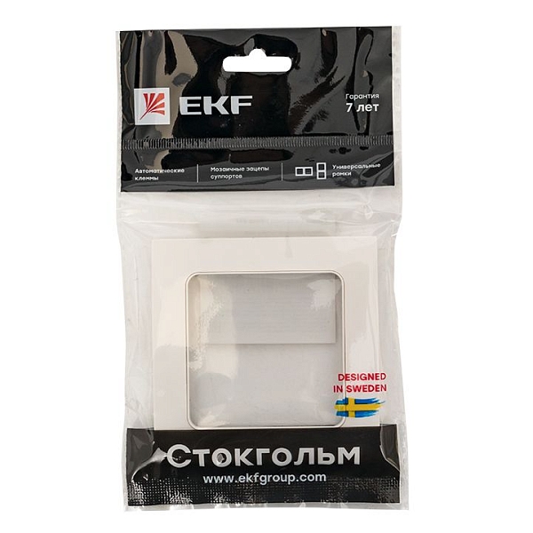 Стокгольм Рамка 1-местная белая EKF
