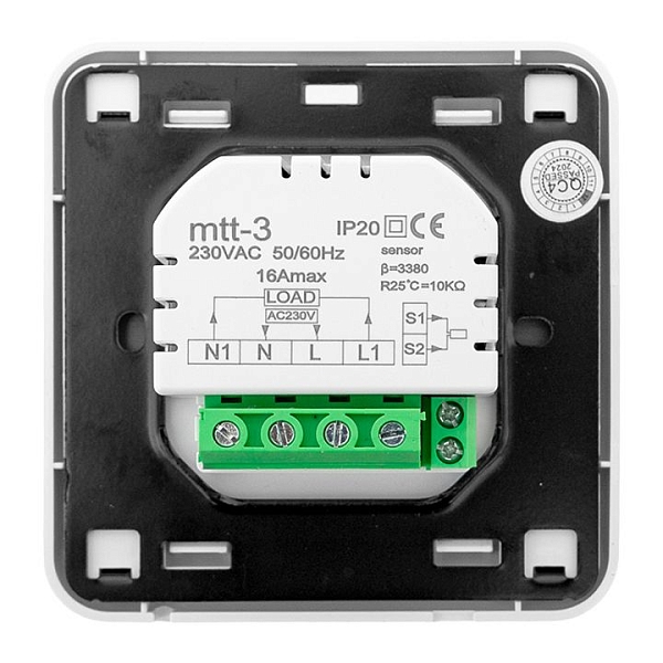 Термостат для теплых полов механический mtt-3 белый 16 A 230В EKF