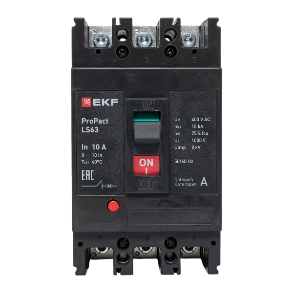 Выключатель автоматический в литом корпусе ProPact LS63 10А 3P 15кА EKF