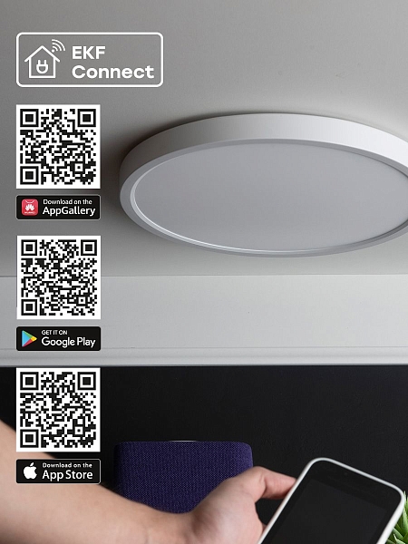 Умный потолочный светильник 300 мм 24 W EKF Connect