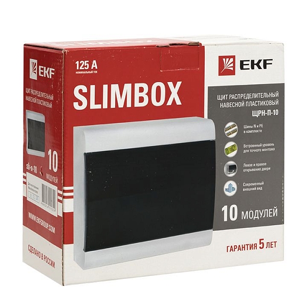 Щит распред. навесной ЩРН-П-10 "SlimBox" IP41 EKF 
