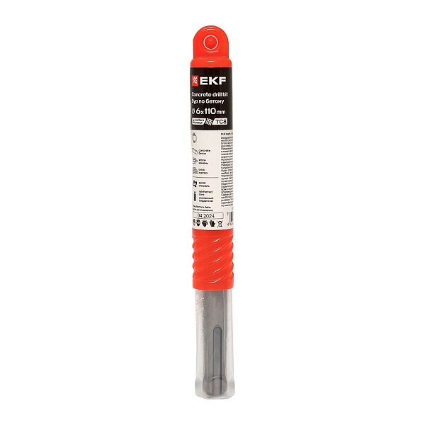 Бур по бетону SDS-plus 6x110 мм (4 резца) EKF Professional
