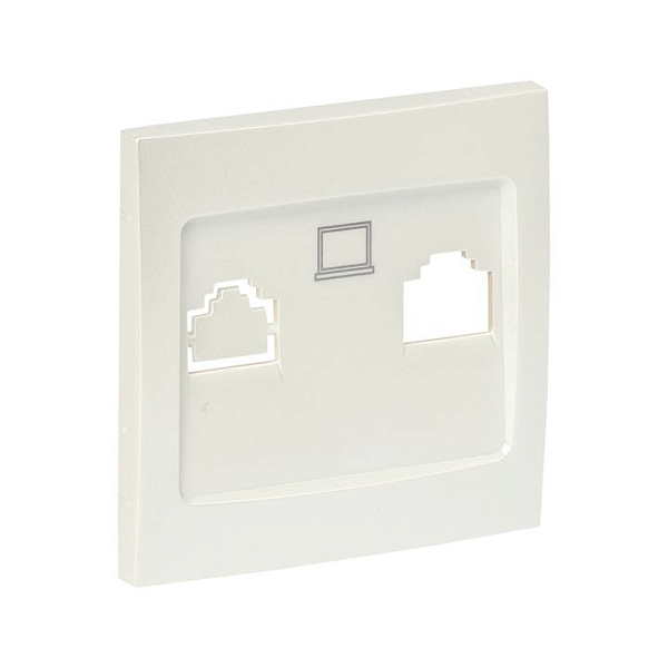 Валенсия лицевая панель розетки RJ-45 1-местная жемчуг EKF