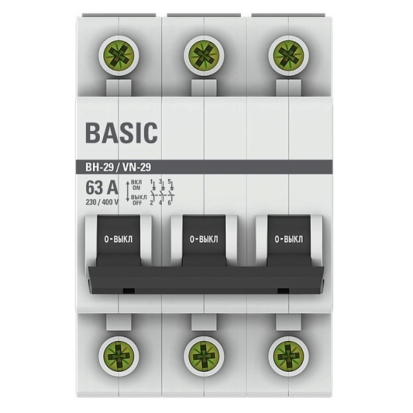 Выключатель нагрузки ВН-29 3P 63А BASIC