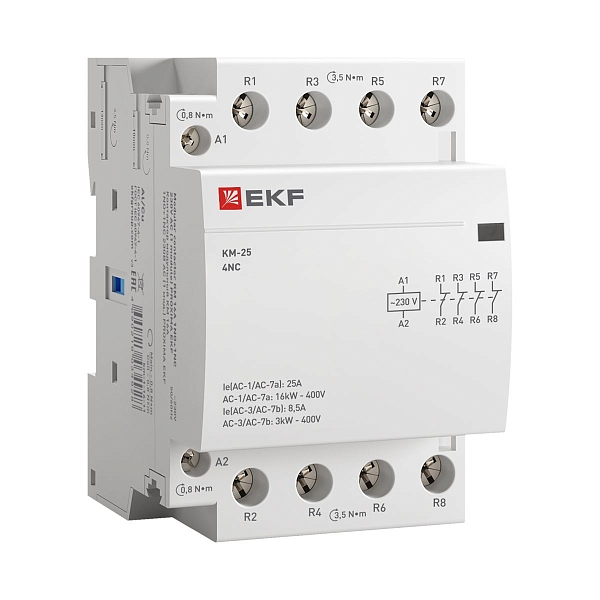 Контактор модульный КМ 25А 4NC 230В АС (3 мод.) PROXIMA EKF