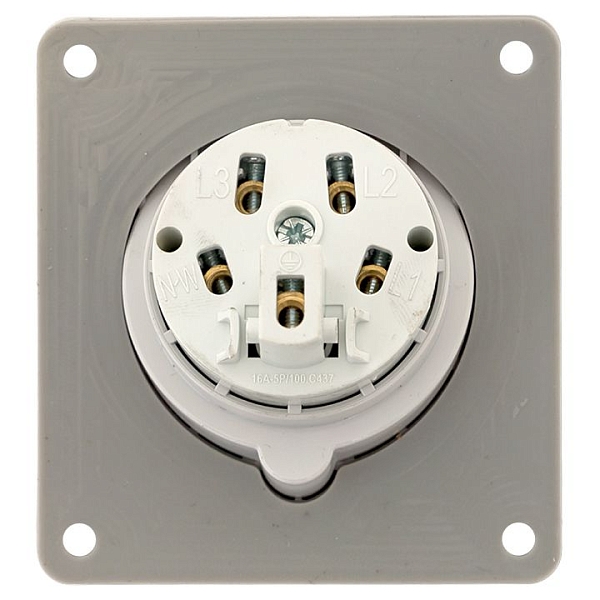 Розетка стационарная внутренняя угловая 4152 3Р+РЕ+N 16А 380В IP67 EKF PROxima