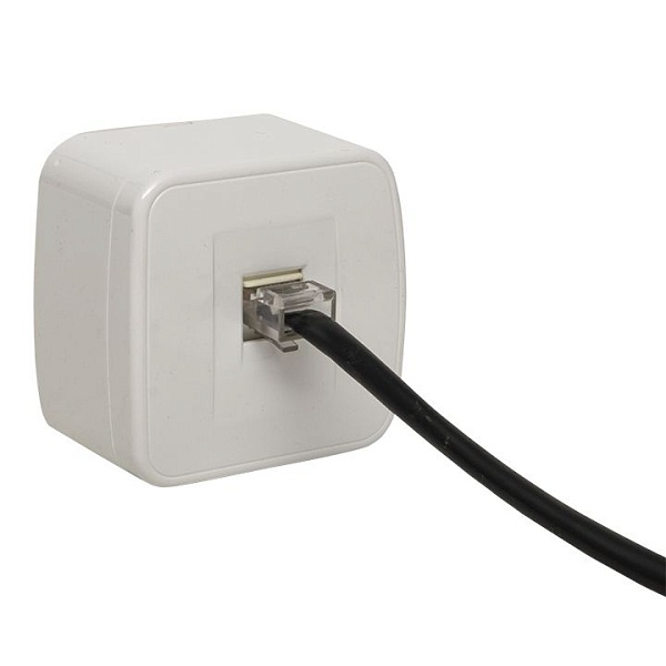 Минск Розетка RJ-45 1-местная, ОП 1А, 120В, белая EKF