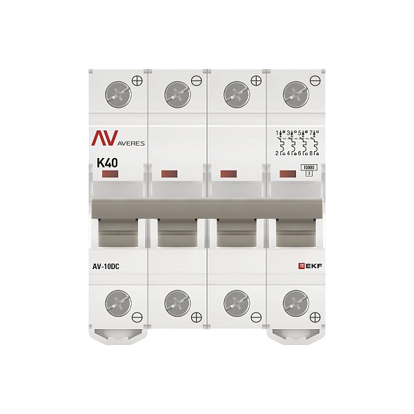 Выключатель автоматический AV-10 DC 4P 40A (K) 10kA EKF AVERES