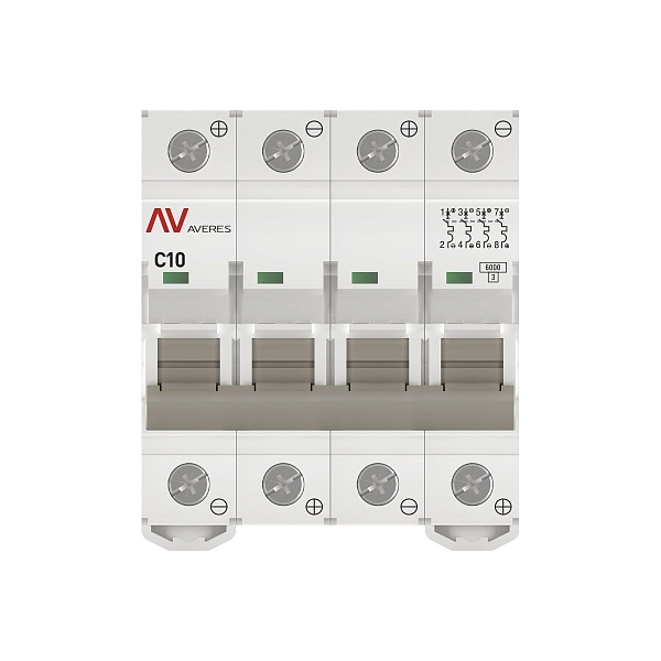 Выключатель автоматический AV-6 DC 4P 10A (C) 6kA EKF AVERES