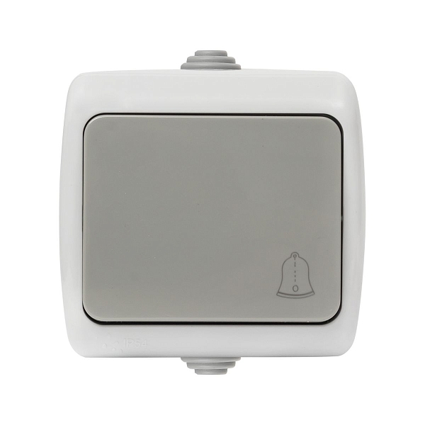 Мурманск Кнопка звонка 1-клавишная 10А IP54 серая EKF