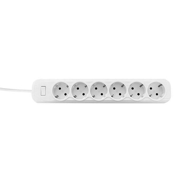 Сетевой фильтр 6*1,8м 16А/3,2кВт с выкл. c/з ПВС 3x1,0 Блокбастер XL EKF PROxima