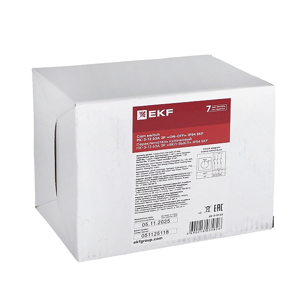 Переключатель кулачковый ПК-3-13 63А 3P "ВКЛ-ВЫКЛ" IP65 EKF PROxima