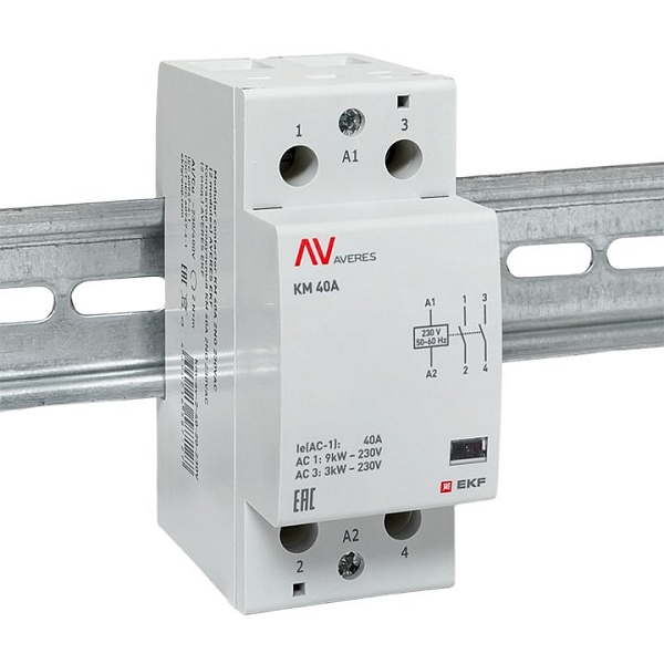 Контактор модульный КМ 40А 2NO 230В АС (2 мод.) AVERES EKF