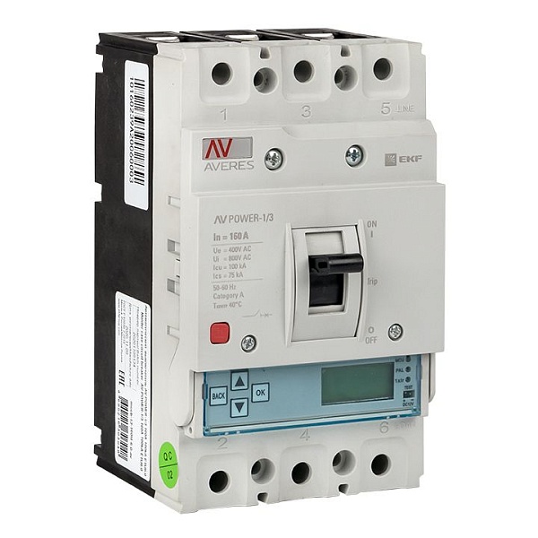 Выключатель автоматический в литом корпусе AV-POWER-1/3 160А 50кА ETU6.0 EKF