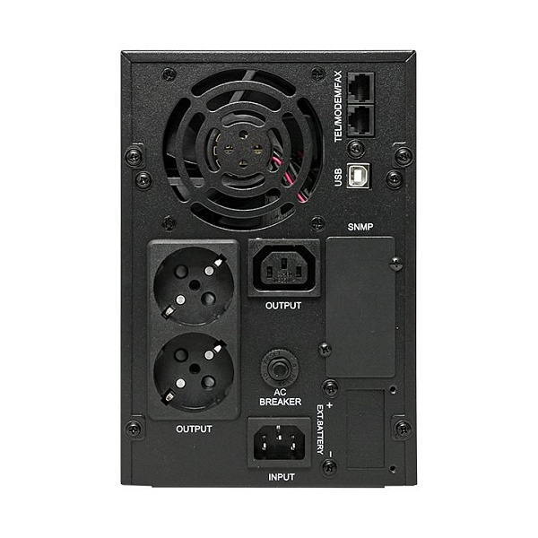 Источник Бесперебойного Питания Линейно-интерактивный E-Power PSW 600 2000 ВА, напольный, c АКБ 3x12В_9 Ач, 1600Вт,USB,RJ45,1хСE13,2xSchuko