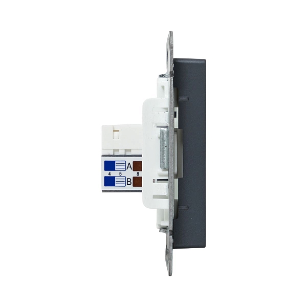 Механизм розетки RJ45 (cat5), графит Эпика EKF