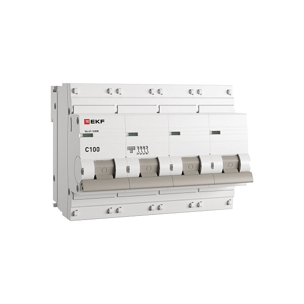 Автоматический выключатель ВА 47-100M 4P 100А (C) 10kA без теплового расцепителя EKF PROXIMA
