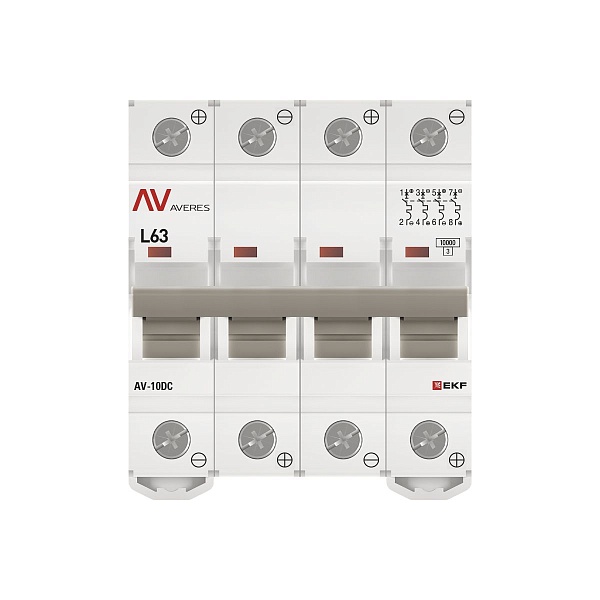 Выключатель автоматический AV-10 DC 4P 63A (L) 10kA EKF AVERES
