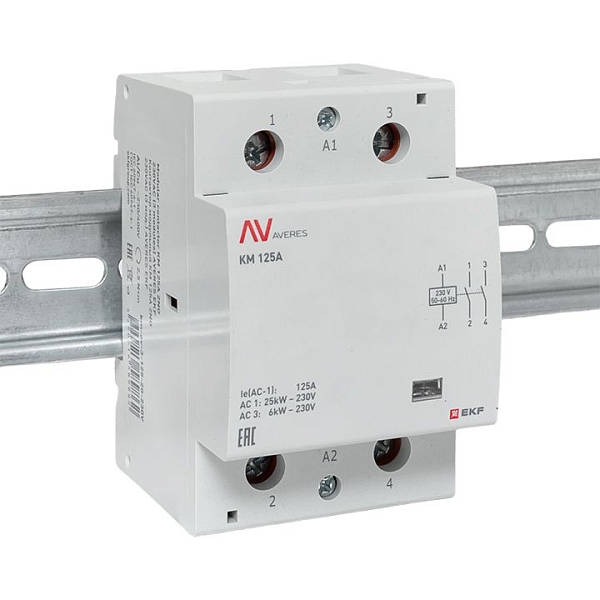 Контактор модульный КМ 125А 2NO 230В АС (3 мод.) AVERES EKF