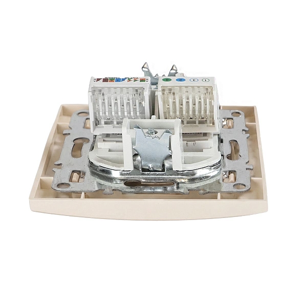 Розетка RJ-45+Phone СП бежевый Минск EKF