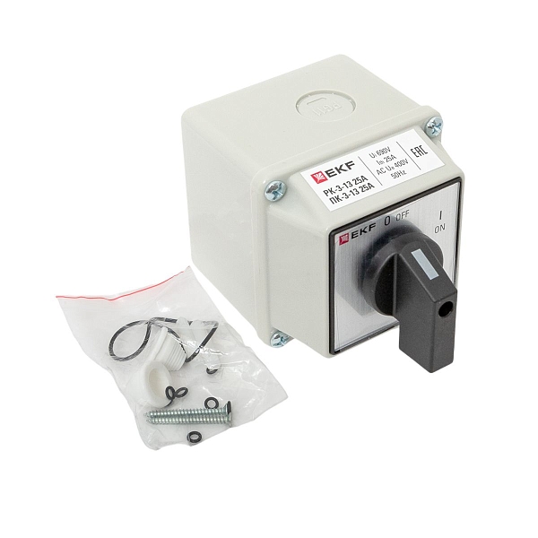 Переключатель кулачковый ПК-3-13 25А 3P "ВКЛ-ВЫКЛ" IP65 EKF PROxima
