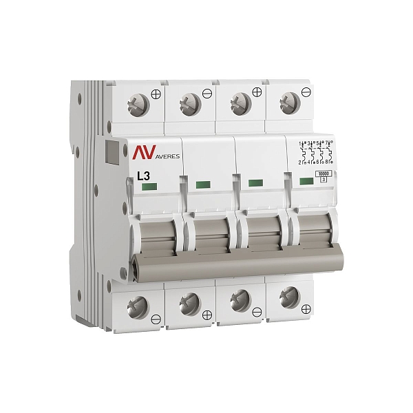 Выключатель автоматический AV-10 DC 4P 3A (L) 10kA EKF AVERES