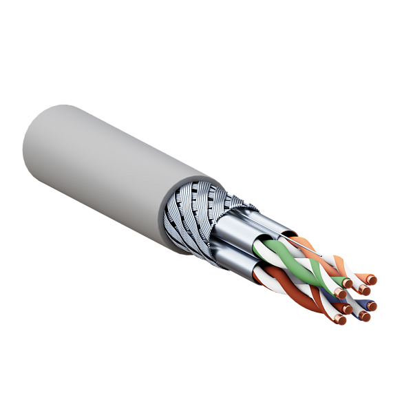 Кабель витая пара TERACOM CS Cat.6A S/FTP 4 пары solid 0,57мм оболочка LSZH нг(А)-HF цвет серый (упак. 305м)