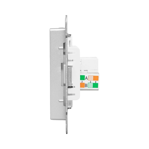 Механизм розетки RJ45 (cat5), алюминий Эпика EKF