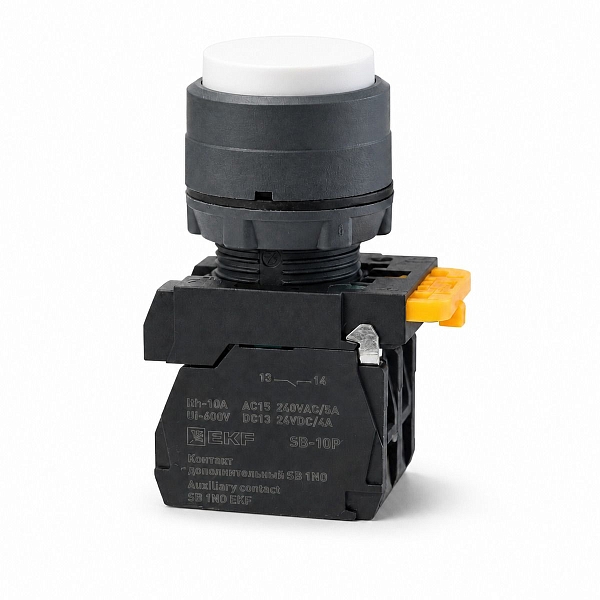Кнопка выпирающая SB-25 без фиксации 1NС белая IP65 EKF