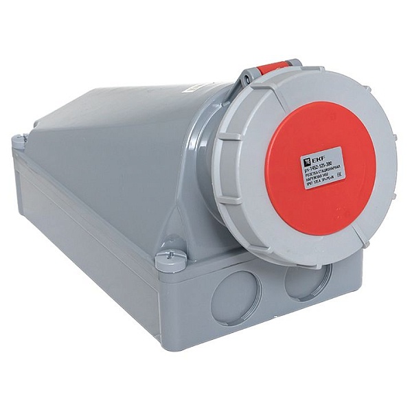 Розетка стационарная наружная 1452 3Р+РЕ+N 125А 380В IP67 EKF PROxima