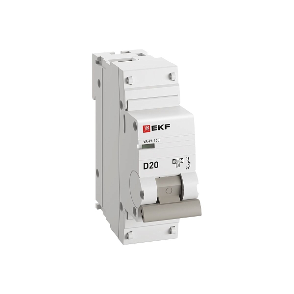 Автоматический выключатель 1P 20А (D) 10kA ВА 47-100 EKF PROxima