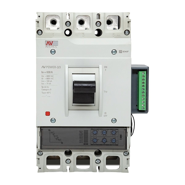 Выключатель автоматический в литом корпусе AV-POWER-3/3 630А 100кА ETU2.2 EKF