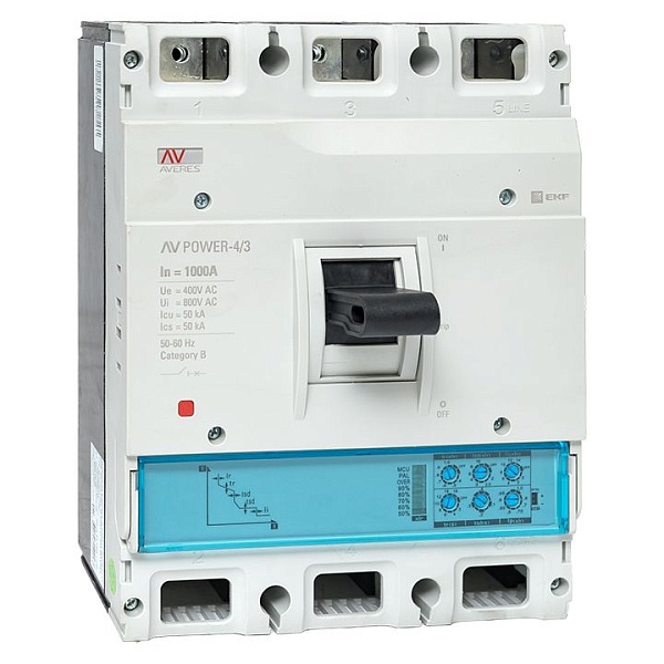 Выключатель автоматический в литом корпусе AV-POWER-4/3 1000А 50кА ETU2.0 EKF