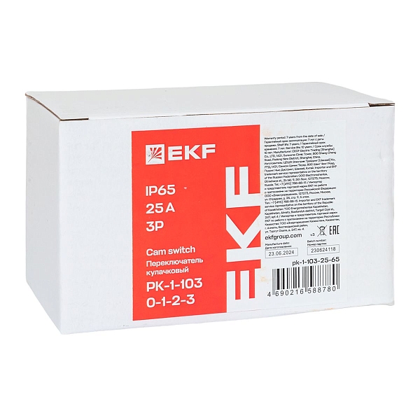 Переключатель кулачковый ПК-1-103 25А 3P «0-1-2-3» IP65 EKF