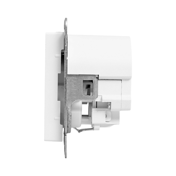 Механизм розетки с USB-A+С - 2шт, 16А, с заземлением, со шторками, белый Эпика EKF