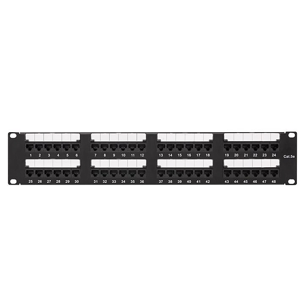 Патч-панель TERACOM PRO 19'' Cat.5E 2U неэкранированная UTP 48 портов RJ-45 Dual IDC