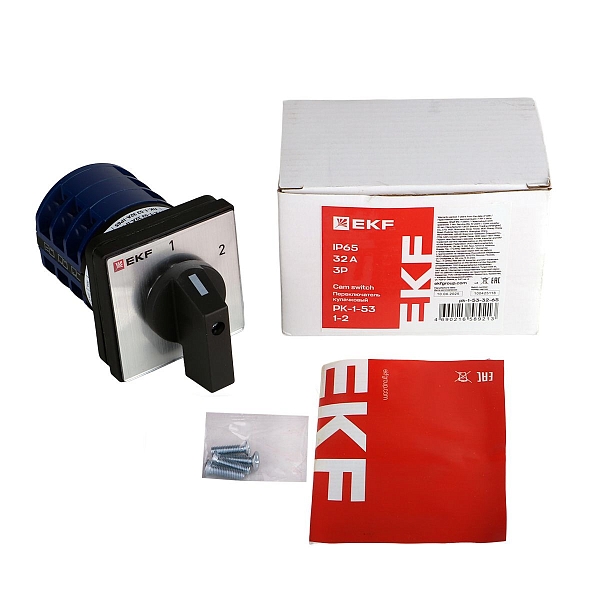 Переключатель кулачковый ПК-1-53 32А 3P «1-2» IP65 EKF