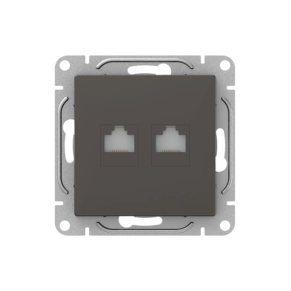 Механизм розетки RJ45 - 2шт, (cat6), мокко Эпика EKF