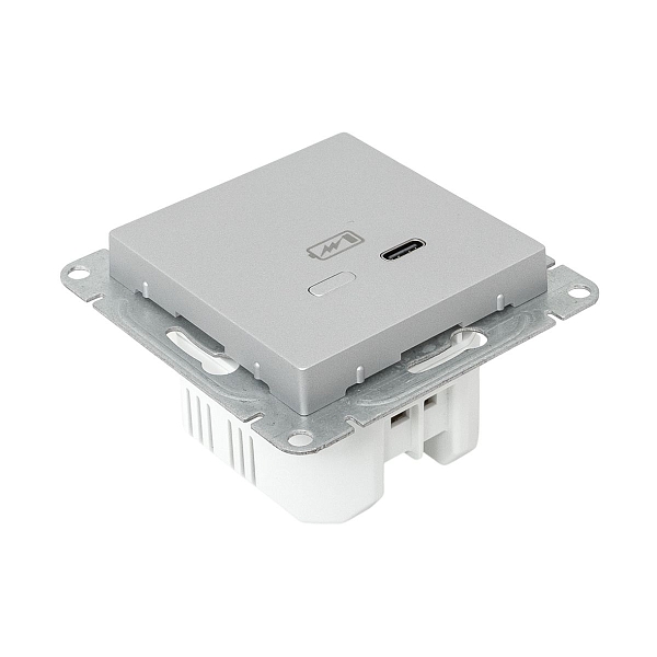 Механизм розетки USB-С, быстрая, алюминий Эпика EKF