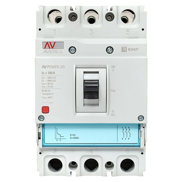 Выключатель автоматический в литом корпусе AV-POWER-2/3 160А 80кА TR EKF