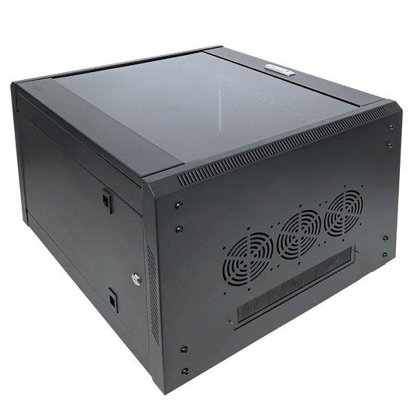 Шкаф настенный 19" TERACOM PRO 12U 600x450 мм дверь стеклянная с замком-ручкой чёрный