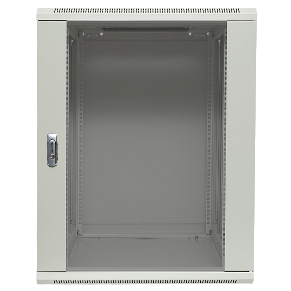 Шкаф настенный 19" TERACOM PRO 12U 600x450 мм дверь стеклянная с замком-ручкой серый