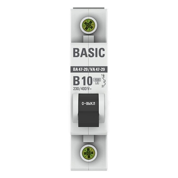 Автоматический выключатель ВА 47-29 1P 10А (B) 4,5кА BASIC