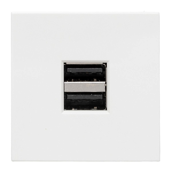 Розетка USB A+A, 2.1А, 2 гнезда, без индикатора EKF