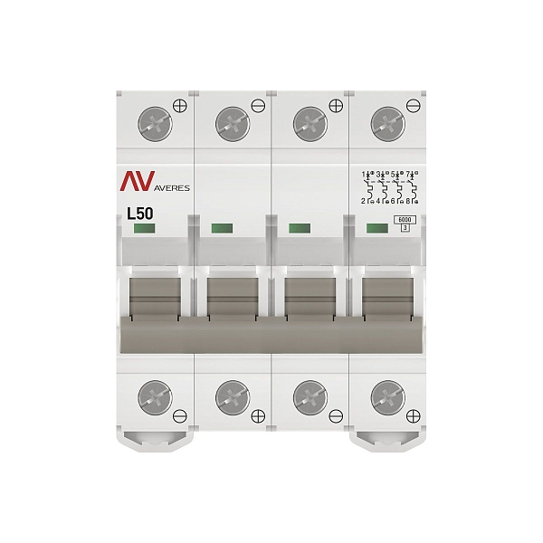 Выключатель автоматический AV-6 DC 4P 50A (L) 6kA EKF AVERES