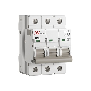 Выключатель автоматический AV-6 3P 25A (D) 6kA EKF AVERES