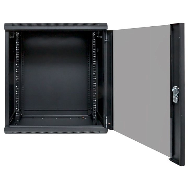 Шкаф настенный 19" TERACOM PRO 12U 600x450 мм дверь стеклянная с замком-ручкой чёрный