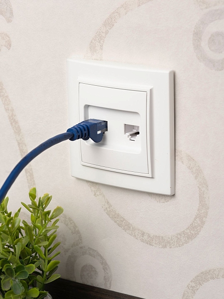 Розетка RJ-45 2-местная СП Минск белая EKF