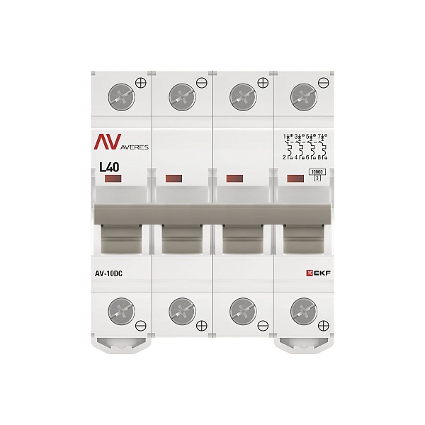 Выключатель автоматический AV-10 DC 4P 40A (L) 10kA EKF AVERES