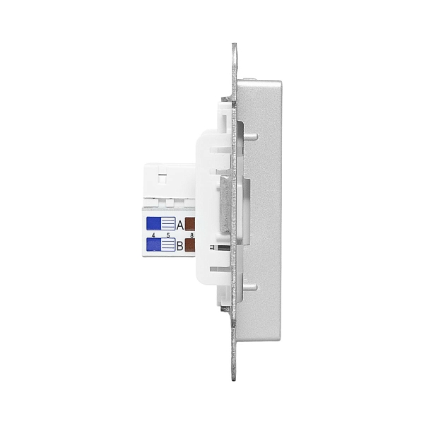 Механизм розетки RJ45 (cat5), алюминий Эпика EKF